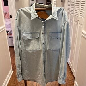 Men's Light Blue Shirt Jacket